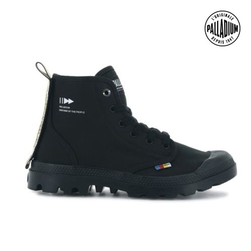 Palladium Pampa Dare Exchange Women's Boots Black | UK L164-RDN